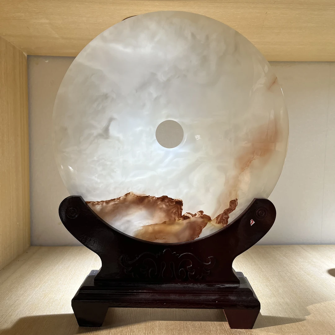 【30公分平安扣】新中式家居摆件（具有天然纹路纹理，介意者慎拍）