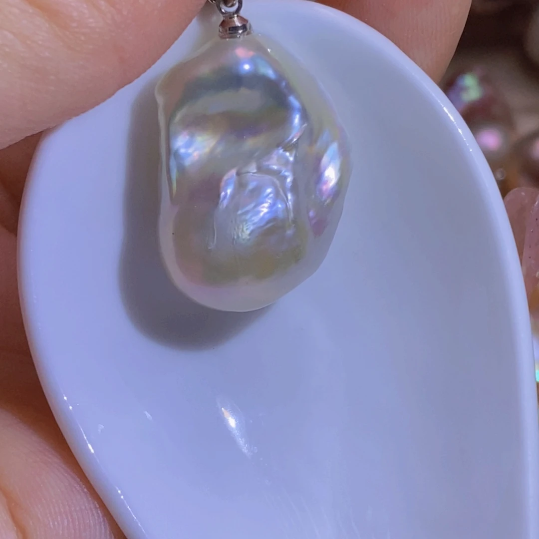 银S925镶嵌淡水珍珠天然淡水珍珠