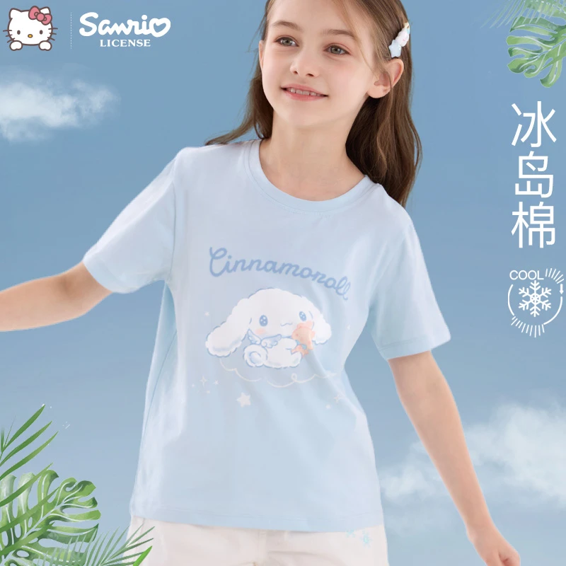 女童短袖T恤夏装2025新款儿童圆领打底衫大童上衣童装 直播