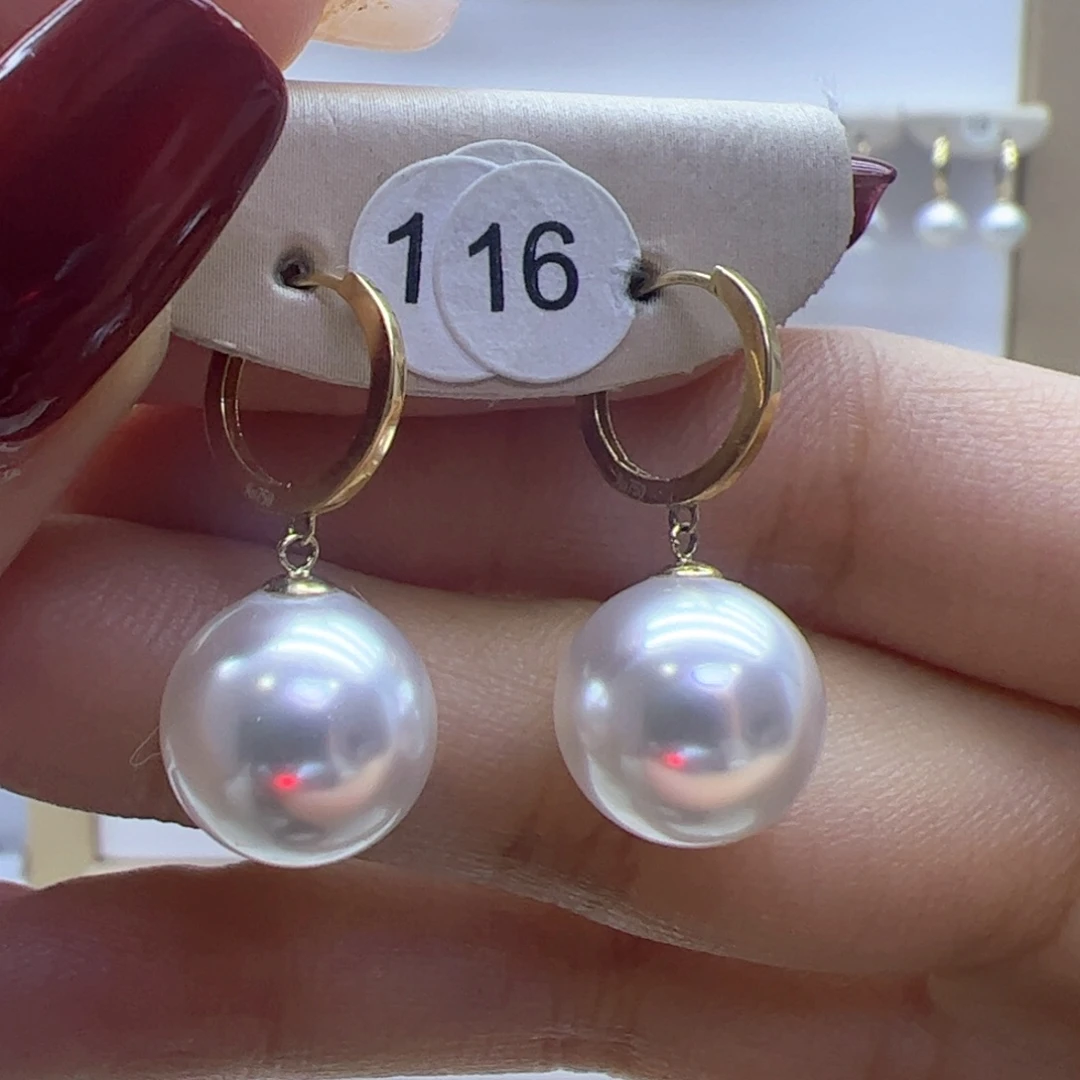 淡水珍珠耳饰18K金镶嵌