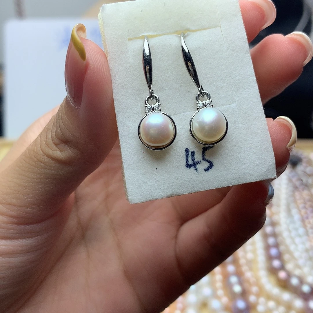 未镶嵌淡水珍珠6-7t30耳环