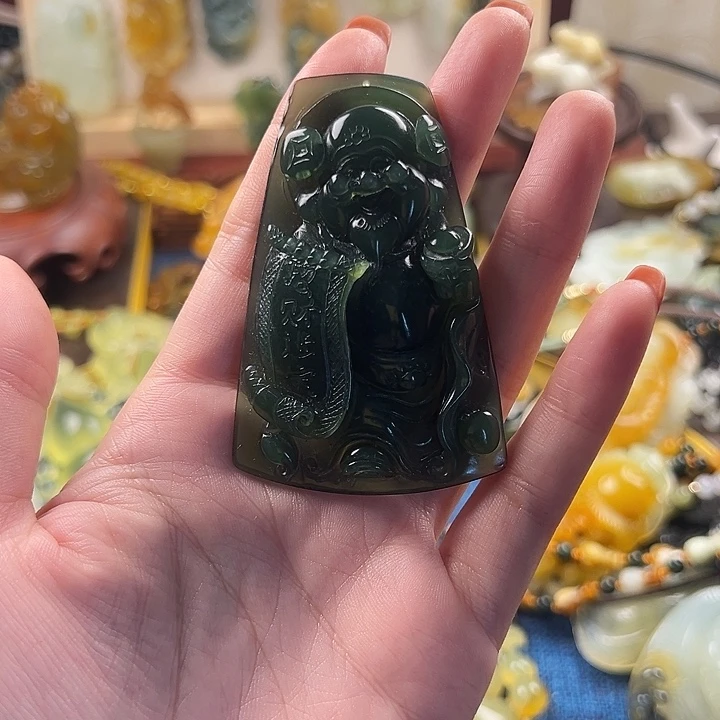 蛇纹石玉合金颈饰