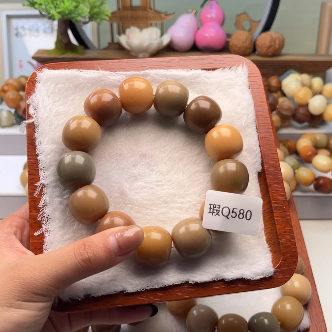 菩提根/象牙果手串哲**?瑕Q580桶珠20mm一串