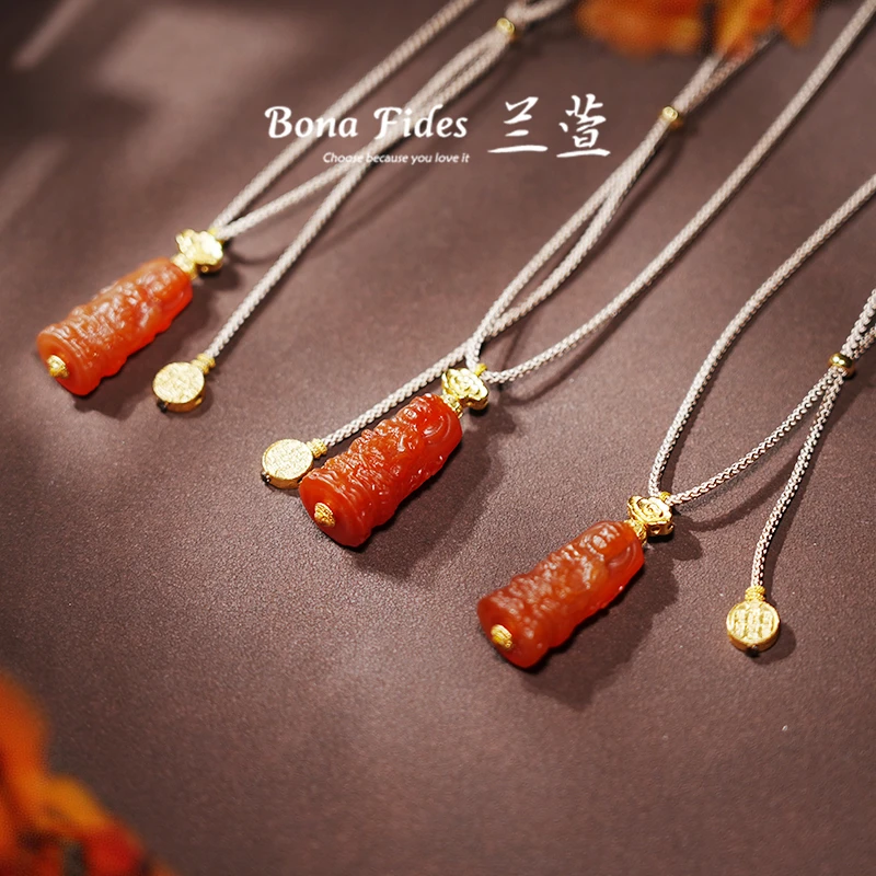 【兰萱 • 题材雕刻工艺系列】新玛瑙吊坠款多样性发货发其一雕刻 55