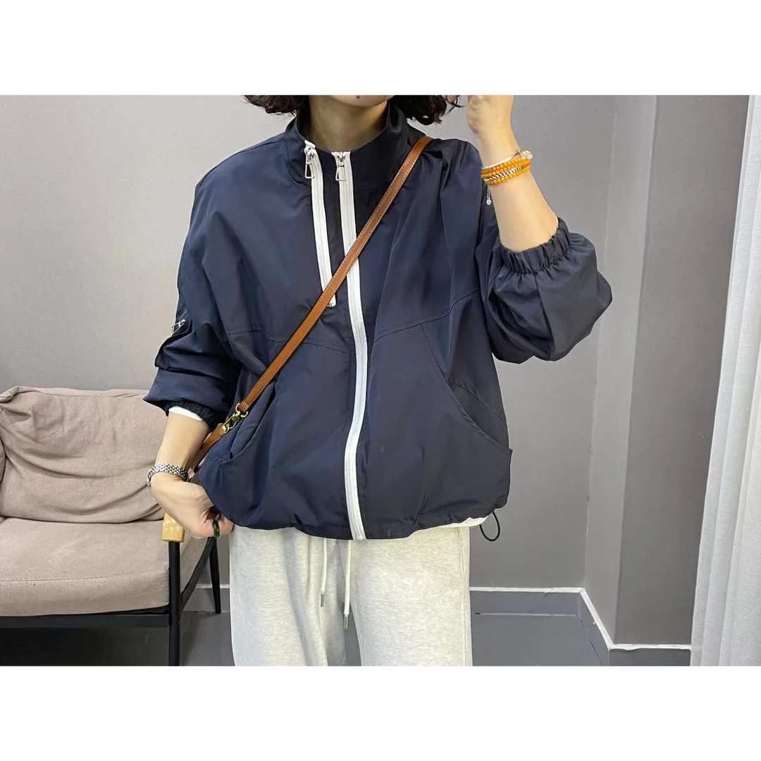 【新品】拼色拉链外套