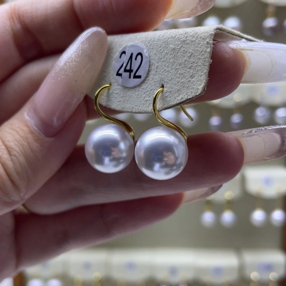淡水珍珠耳饰银S925镶嵌