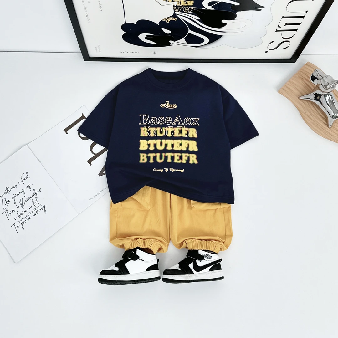 儿童夏装套装夏季2025新款男童短袖两件套 HZ25548 悠悠童话童装