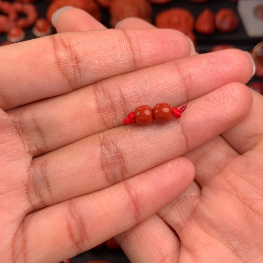 南红玛瑙老型对珠6mm未镶嵌