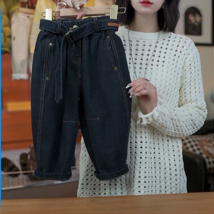 2025年男女童早春新款时尚百搭学院风韩版宽松休闲牛仔裤