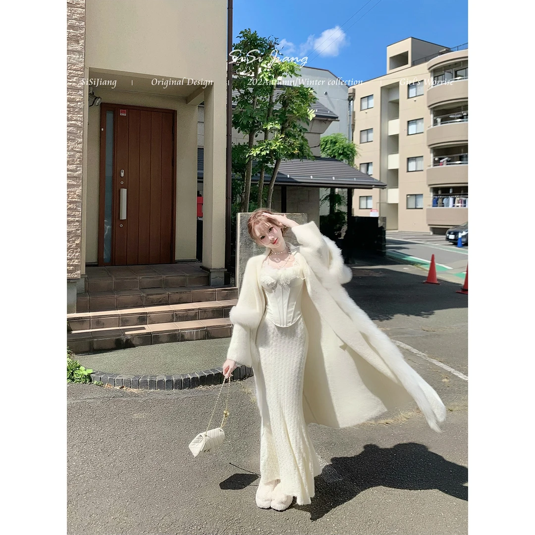 SISI JIANG“慵懒新贵”贵气名媛气质慵懒感超大毛毛真狐狸毛大衣