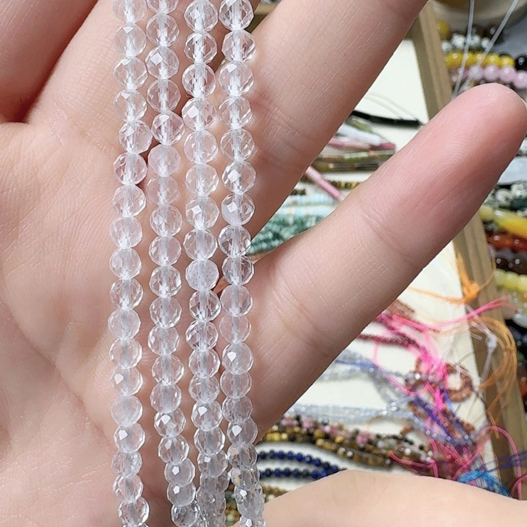玛瑙/玉髓未镶嵌珠宝半成品卡4白水晶硬切一条