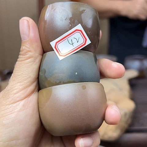 玩*么戬谷龙窑柴烧茶杯42