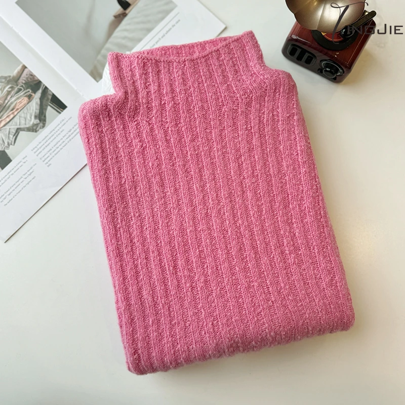 100%羊毛豆豆纱内搭长袖上衣针织毛衣上衣女 B1258