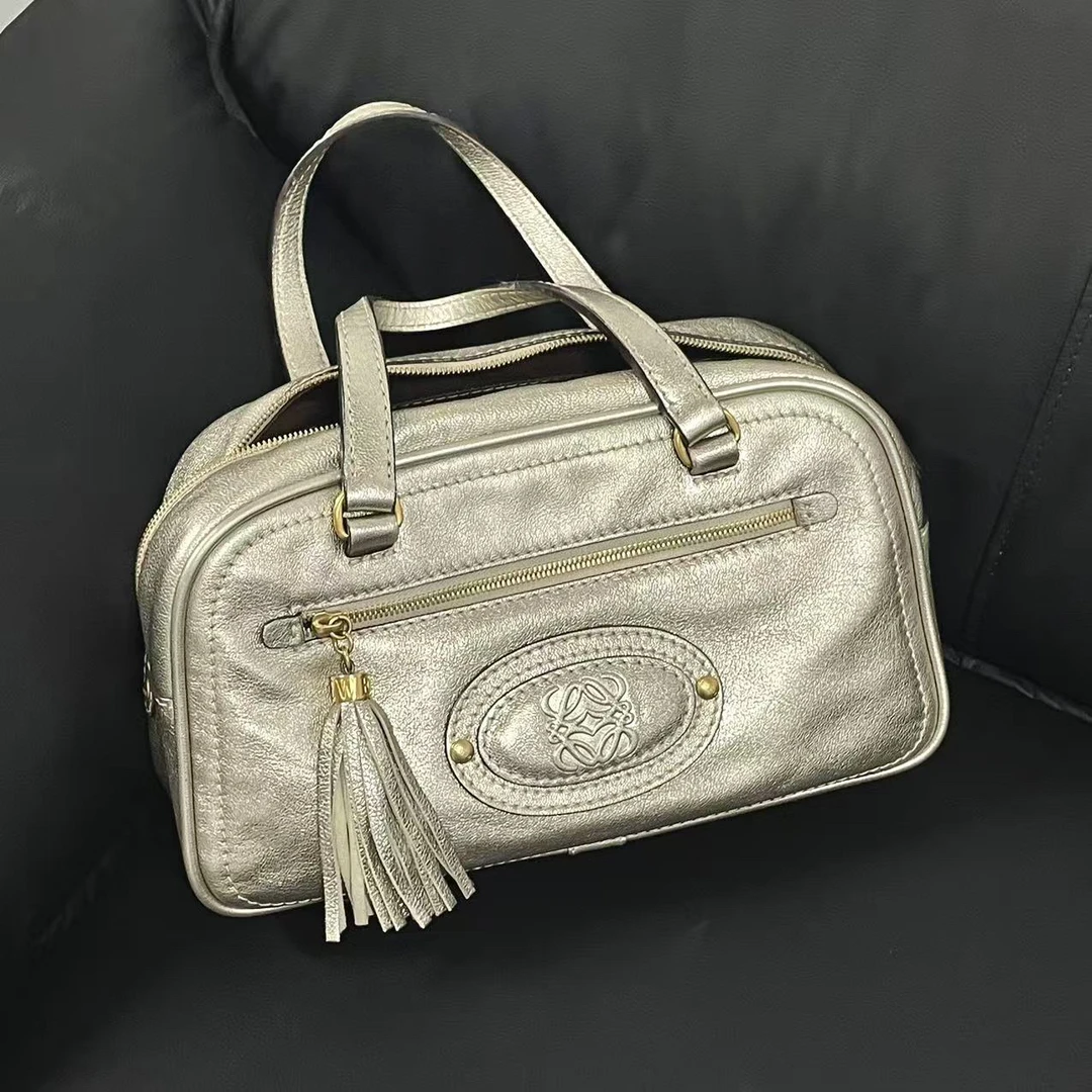 95新 LOEWE/罗意威 罗意威银色流苏手提包/95新/16488738