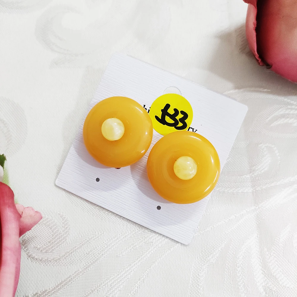 铜合金玻璃耳饰 手工气质百搭耳钉耳环2838