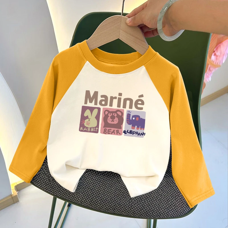 秋冬季儿童长袖T恤德绒保暖男女童宝宝打底衫百搭上衣童装中小童