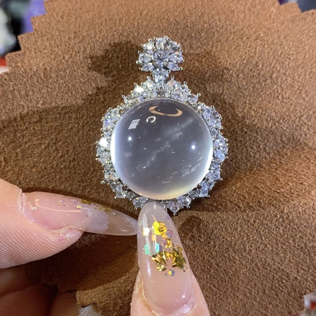 石英质玉银S925镶嵌颈饰