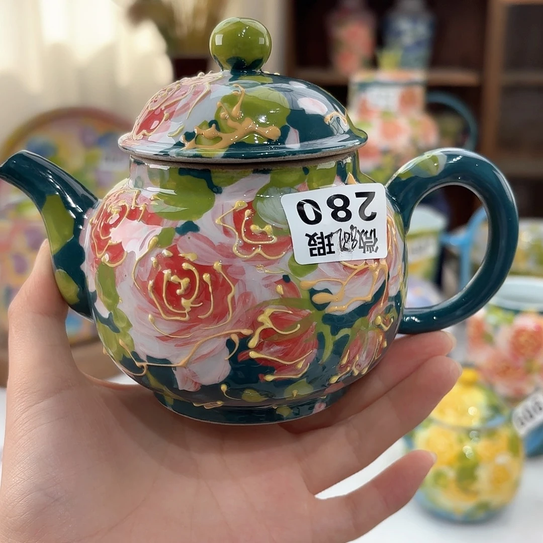 景德镇手绘高温釉下彩陶瓷茶具