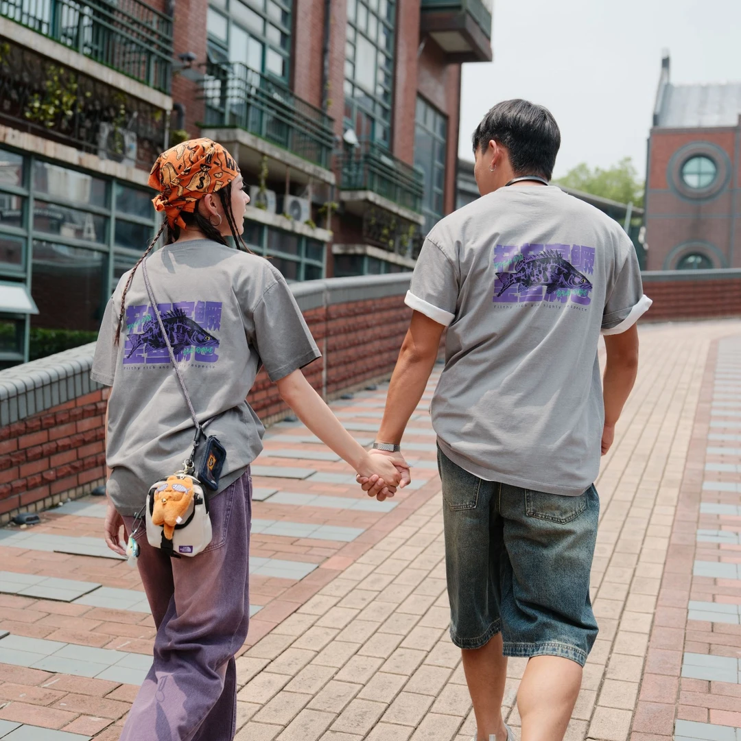 RiverBad【杆杆富鳜】夏季路亚钓鱼纯棉短袖重磅透气T恤