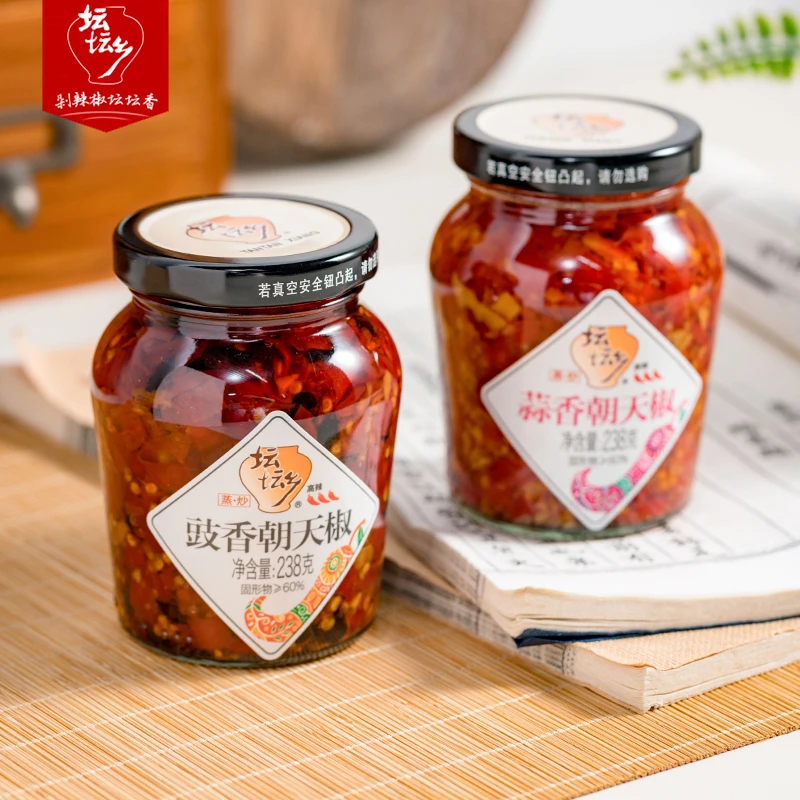 坛坛乡蒜香豉香朝天椒辣椒酱拌饭剁辣椒238g湖南特产