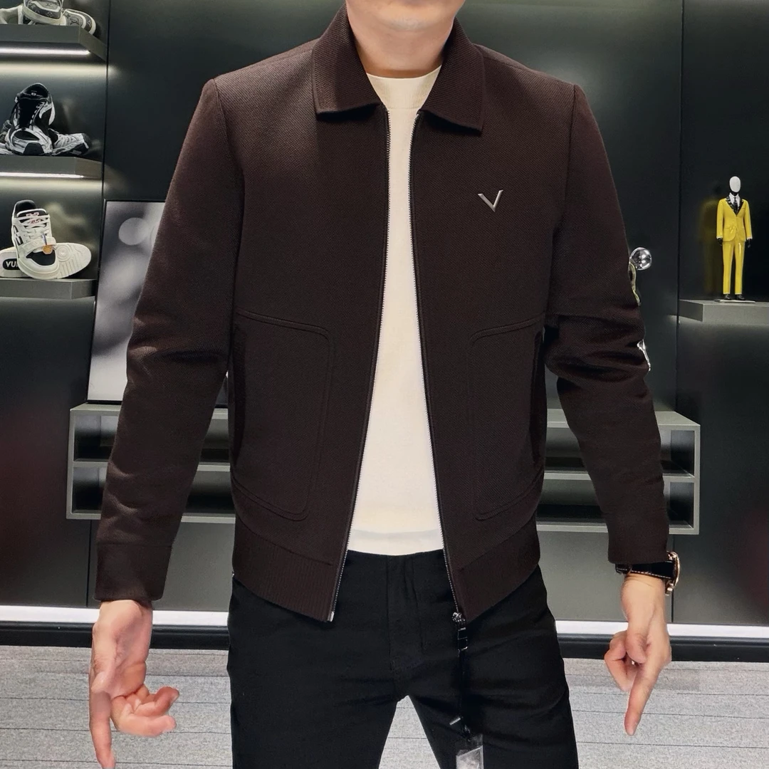 【针织羽绒夹克】358男士超正版型轻便型翻领充绒夹克外套欧货男装