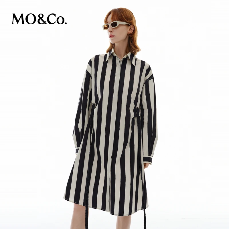 【小余专属】MOCO连衣裙SUNNEI联名系列解构腰带条纹MBD1DRS052