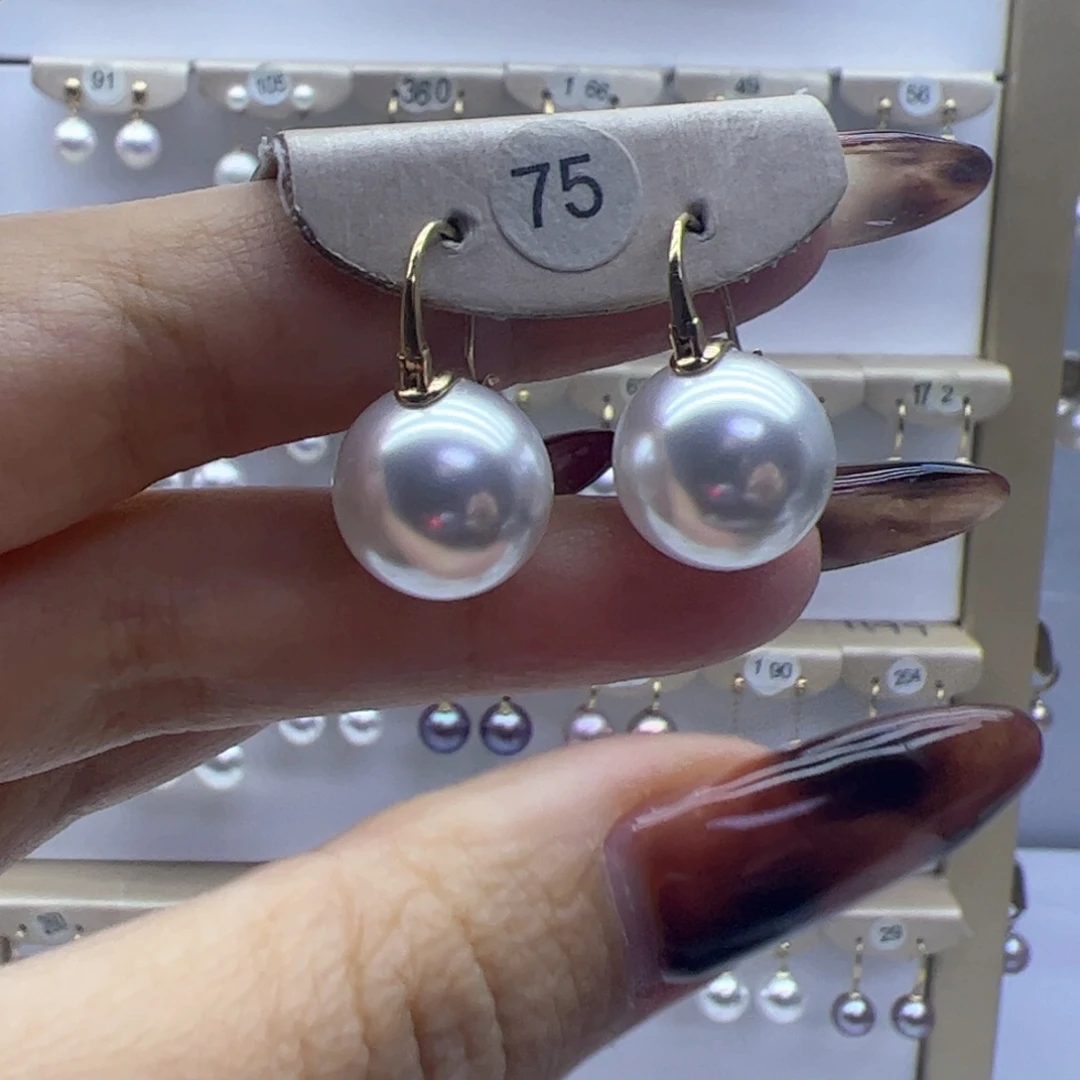 淡水珍珠耳饰18K金镶嵌
