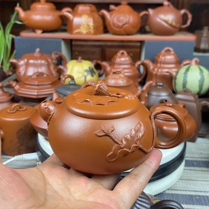 茶壶紫砂莲蓬220Cc原矿赵庄朱泥特价