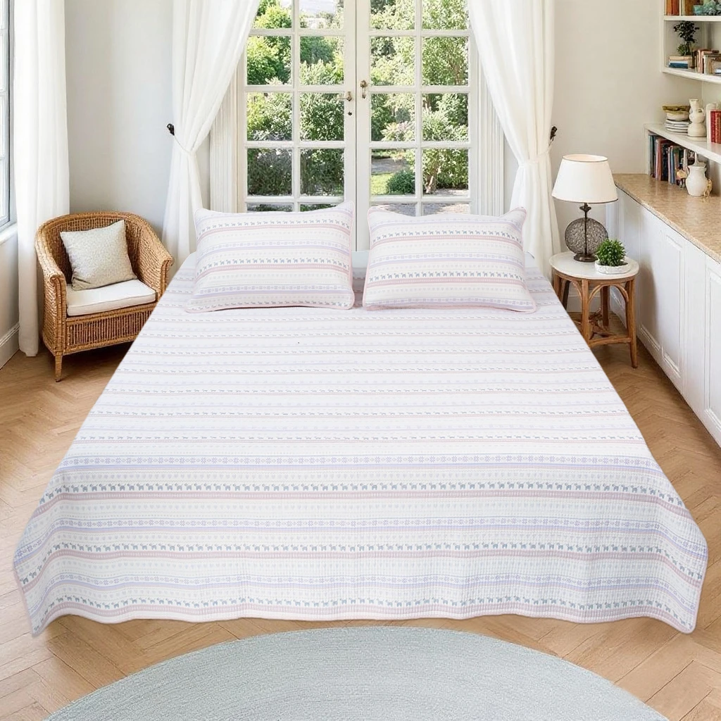 双面全棉床盖加厚可铺可盖榻榻米床单夹棉床盖绗缝