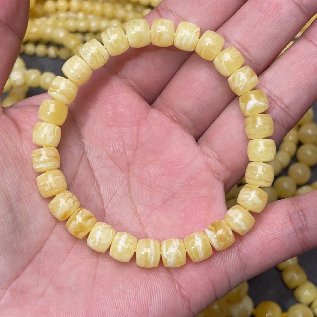 蜜蜡裸石未镶嵌蜜蜡手串8mm