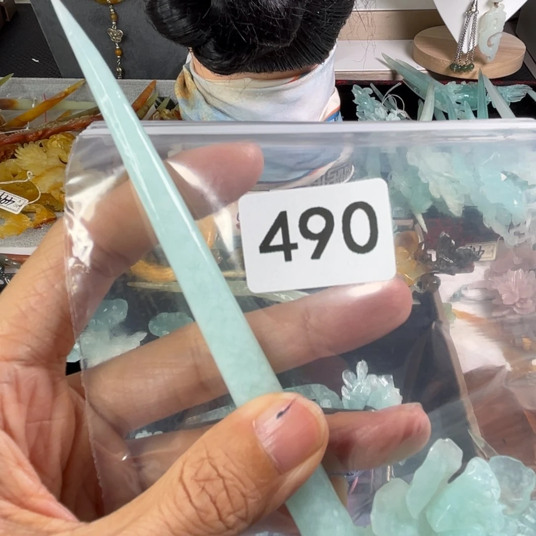 岫玉未镶嵌发饰重***豆