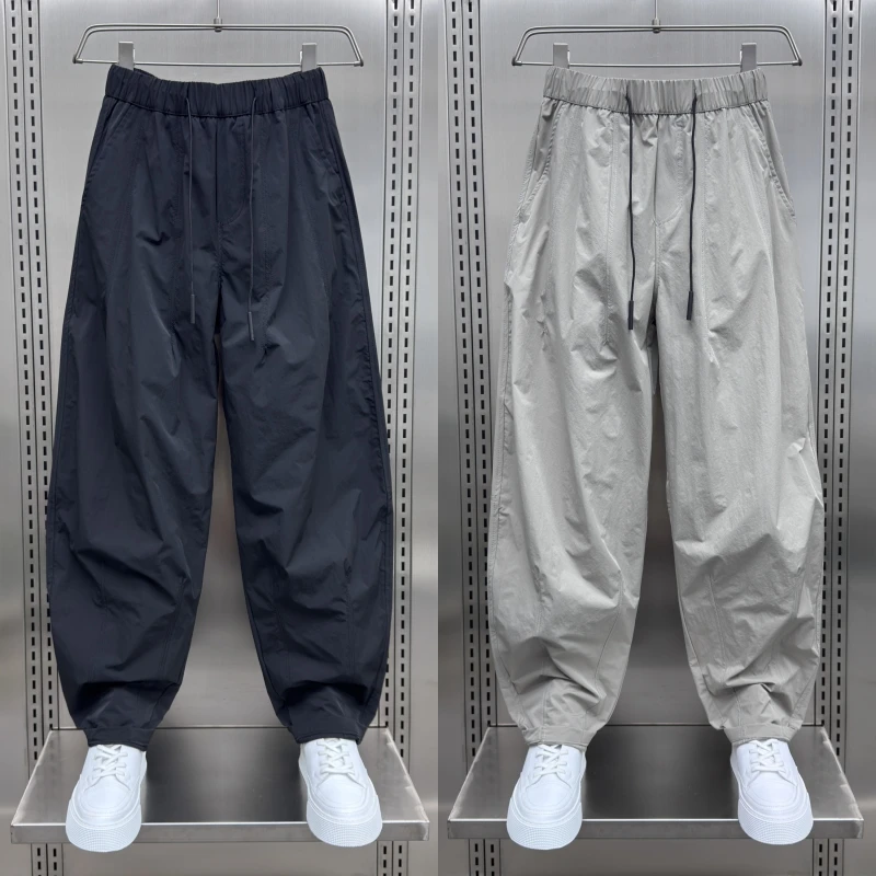 2025夏季新款纯色休闲裤男宽松小脚潮流痞帅百搭薄款哈伦老爹裤潮