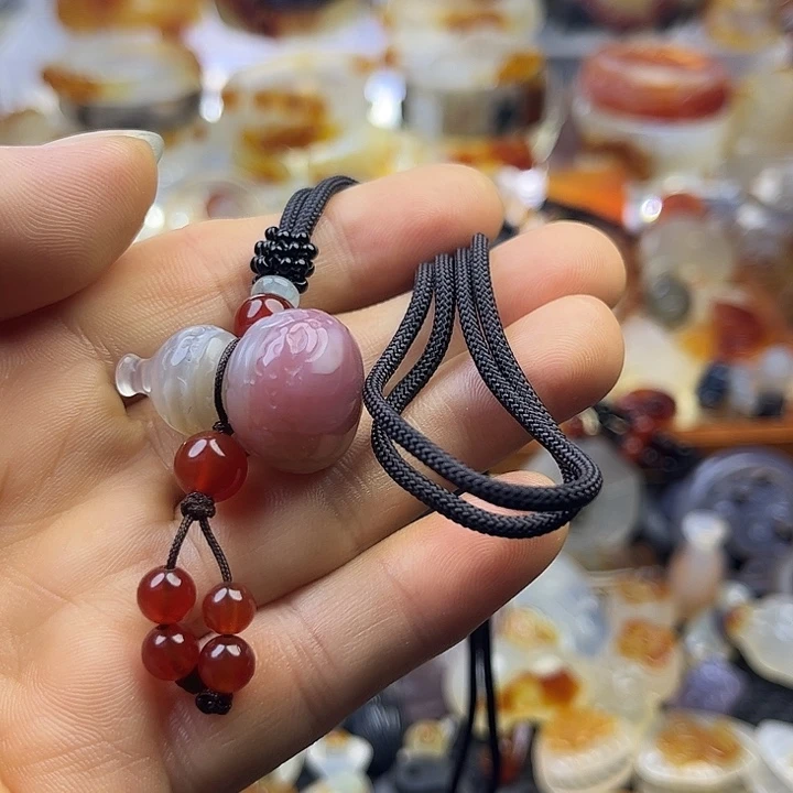 短***子玛瑙/玉髓未镶嵌吊坠(不含链)