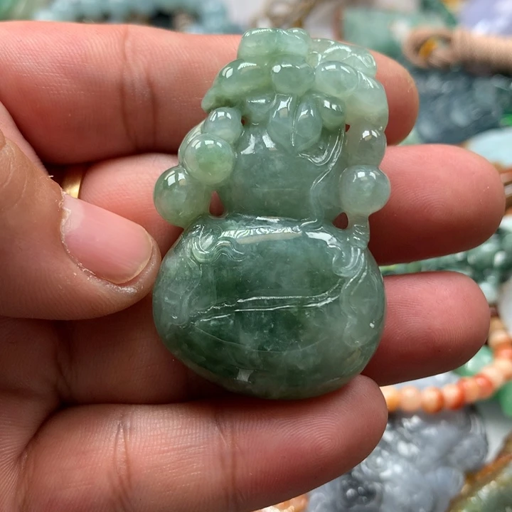 翡翠项链未镶嵌保真天然a货翡翠