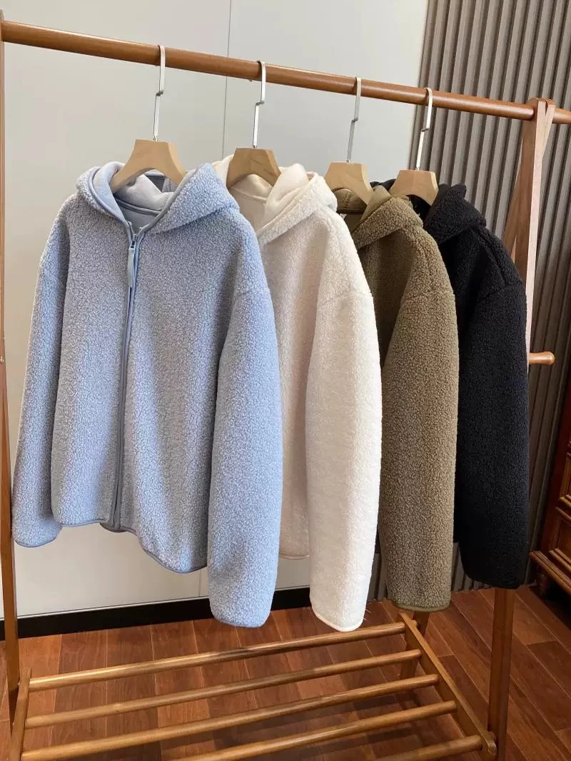 【摇粒绒帽衫】保暖冬季加厚宽松慵懒风时尚韩版拉链开衫女外套