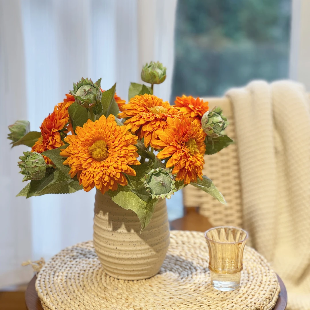 仿真花泰迪向日葵花装饰餐桌花摆件假花餐桌摆件假花仿真花