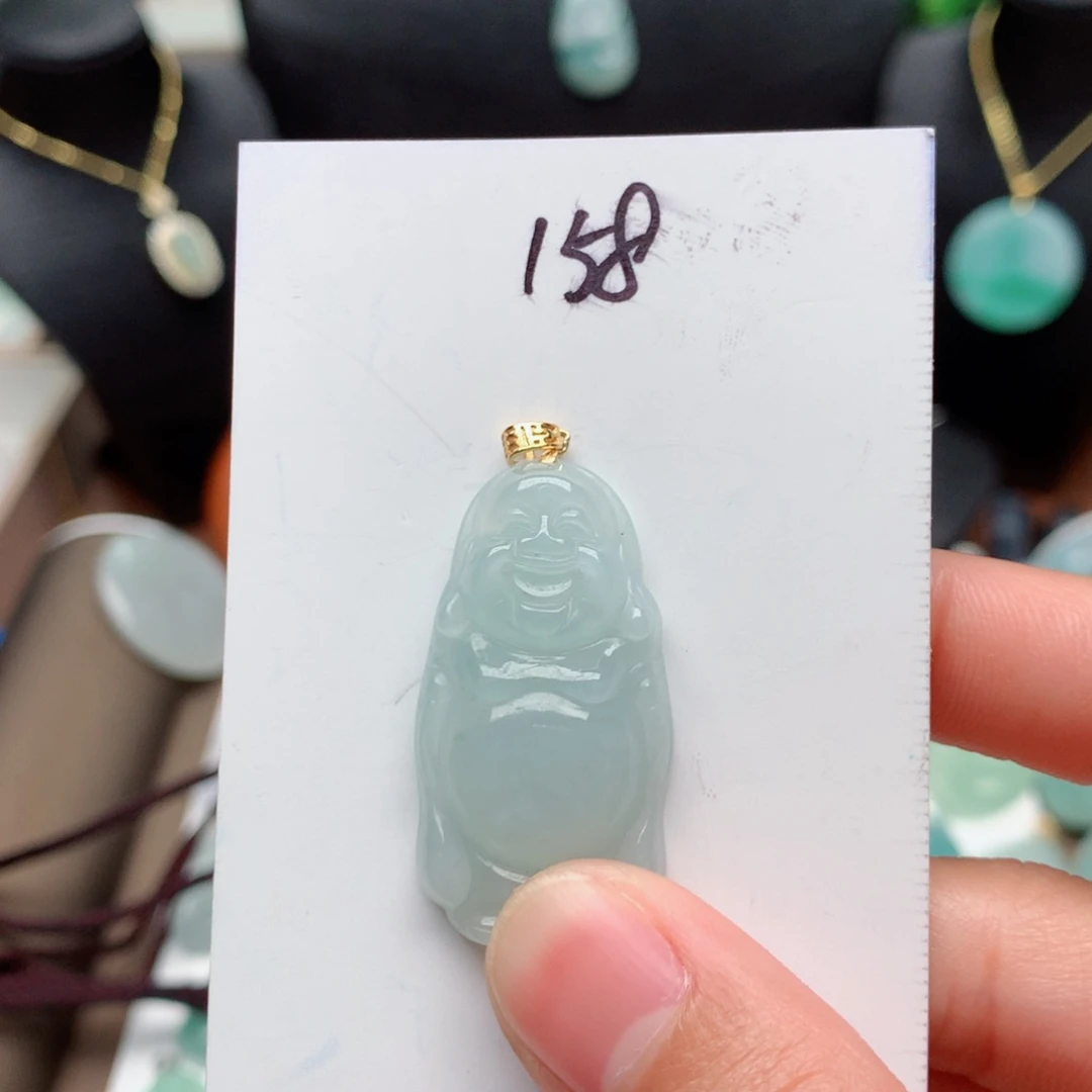 翡翠颈饰银S925镀金镶嵌黄***?吊坠