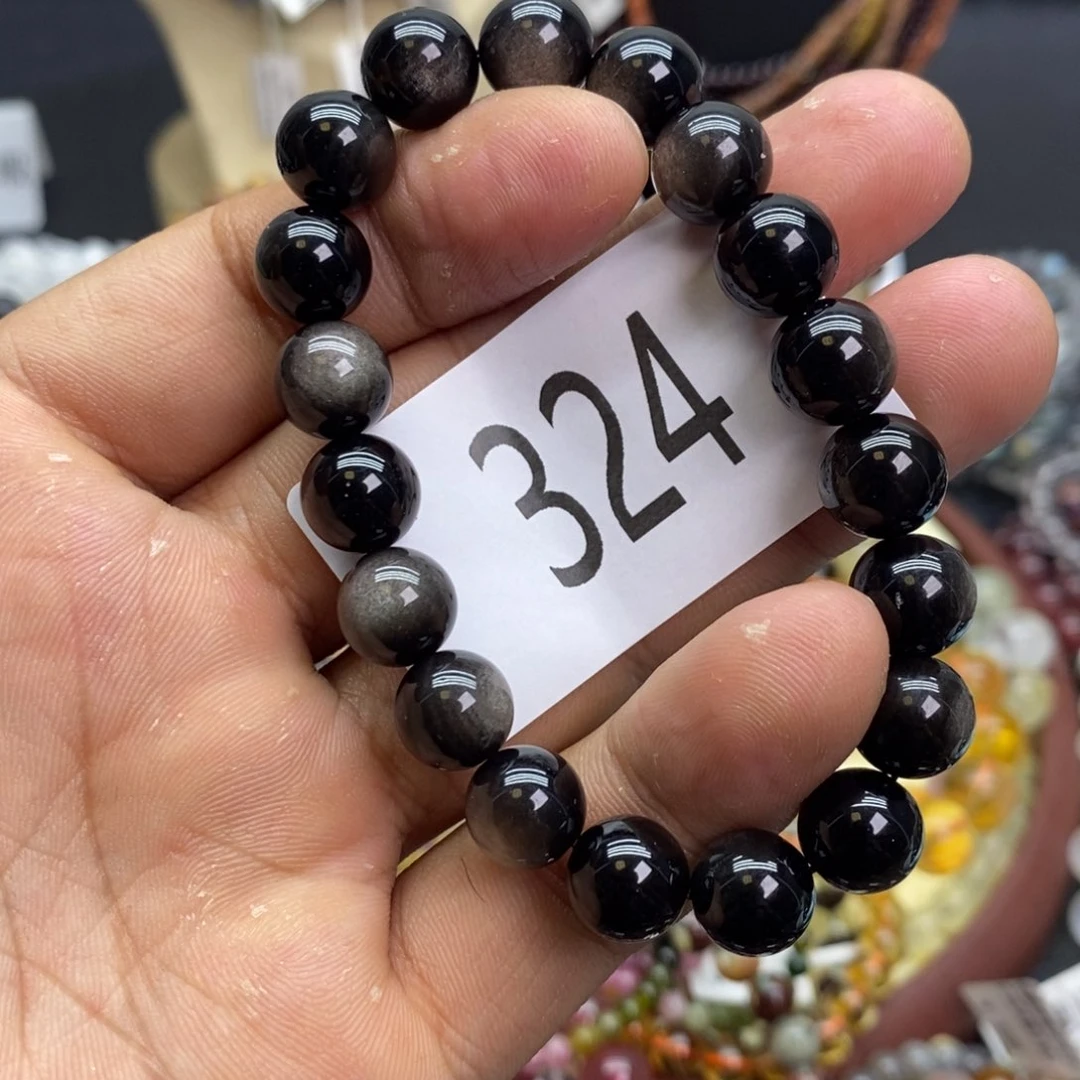 黑曜岩手链未镶嵌手链