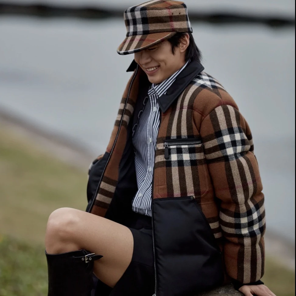 未使用 BURBERRY/博柏利 6720/格纹加绒夹克外套/S码/全新带吊
