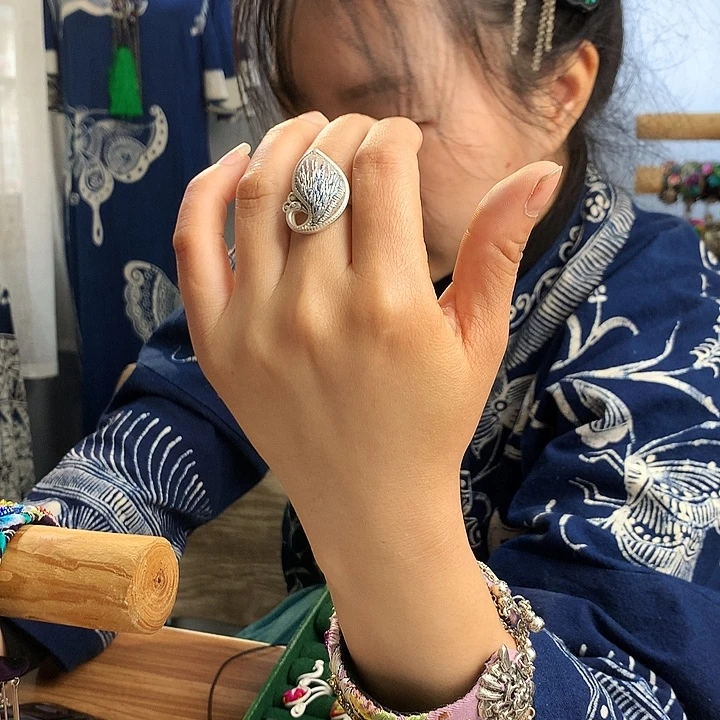 花岗石纯铜锡合金纯铜戒指