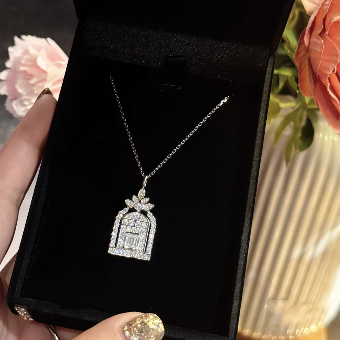 铜合金项链 爆闪幸福之门项链女时尚小众设计高级感精致锁骨链