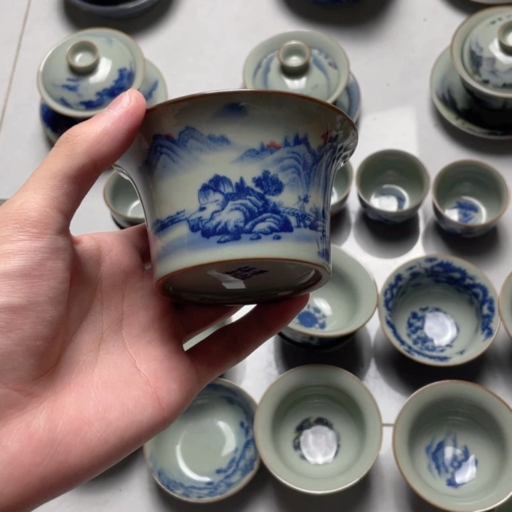 摆件青花富春山居图碗身jjj