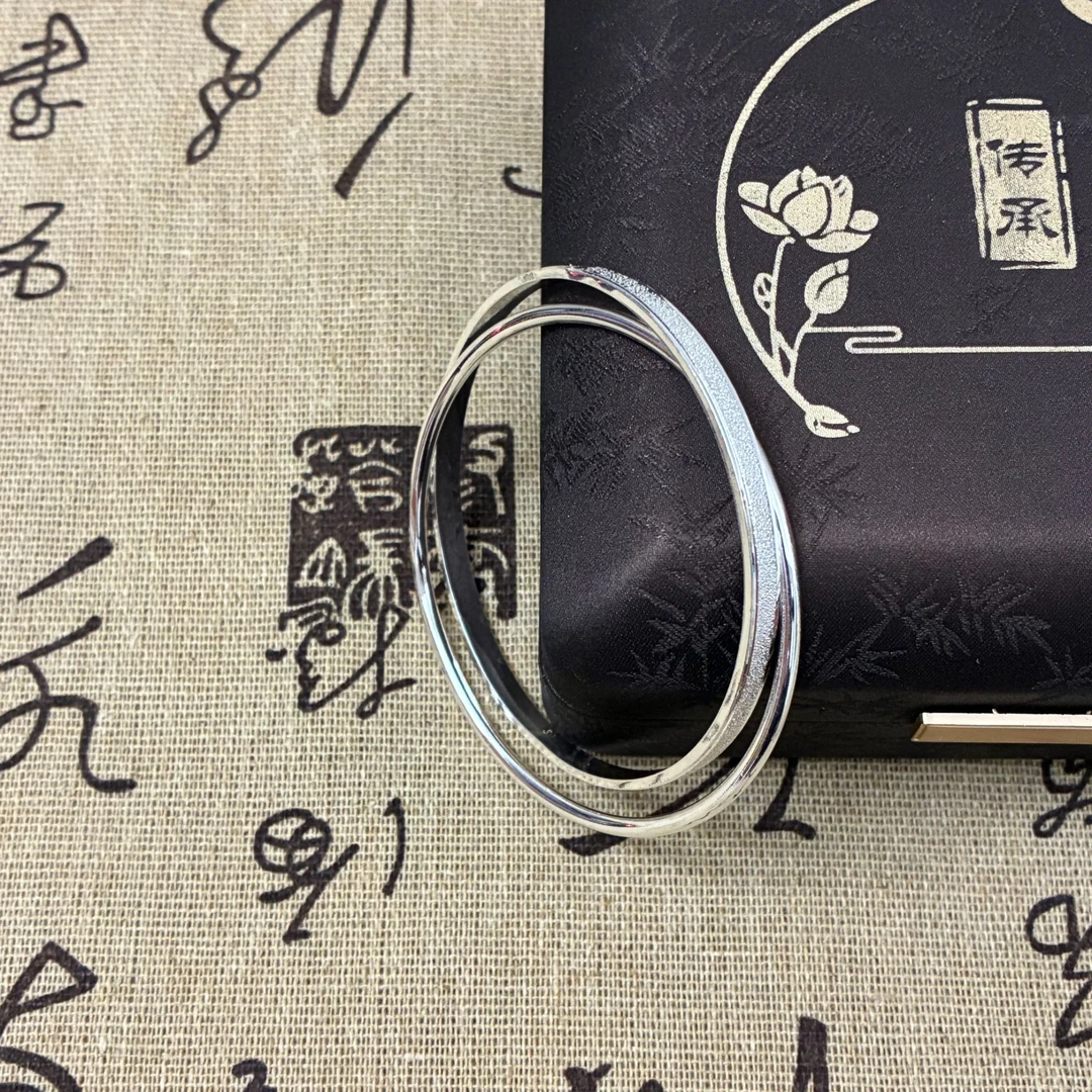 货号 1001足银手镯女款【无礼盒】