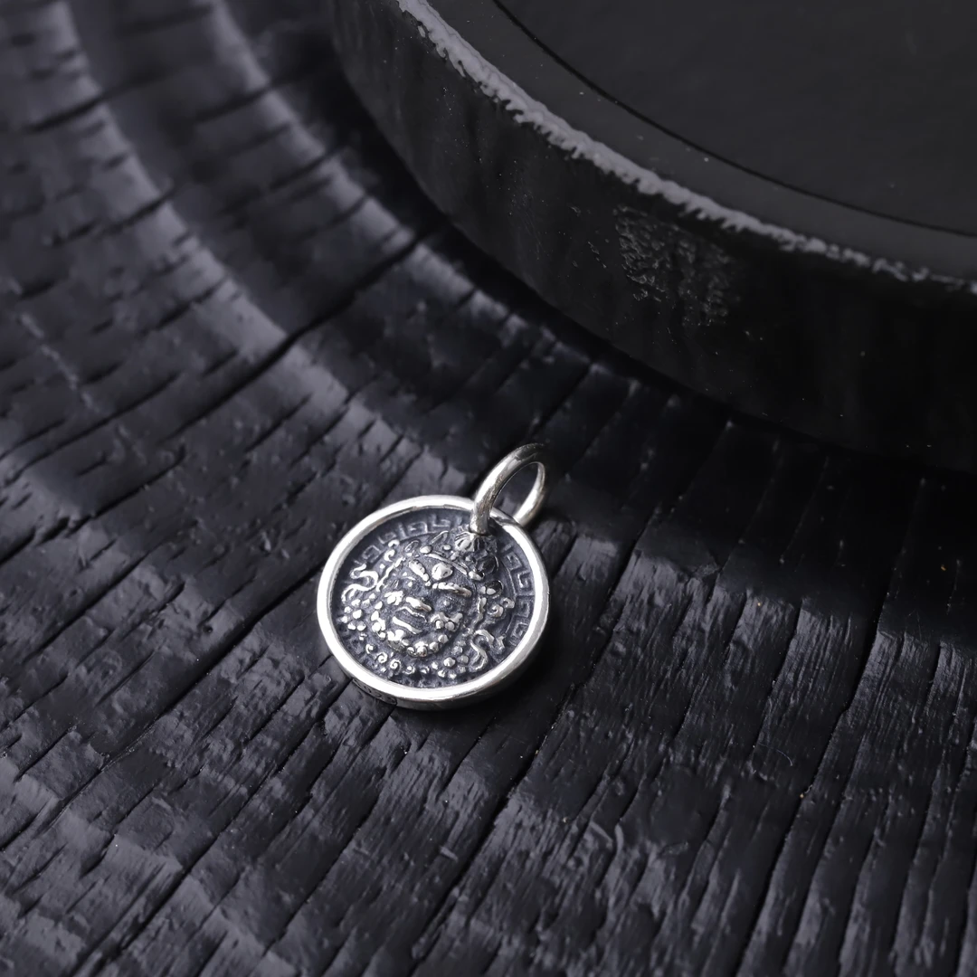 吊坠925银 S9353 银精工黄财吊坠DIY文玩时尚配件