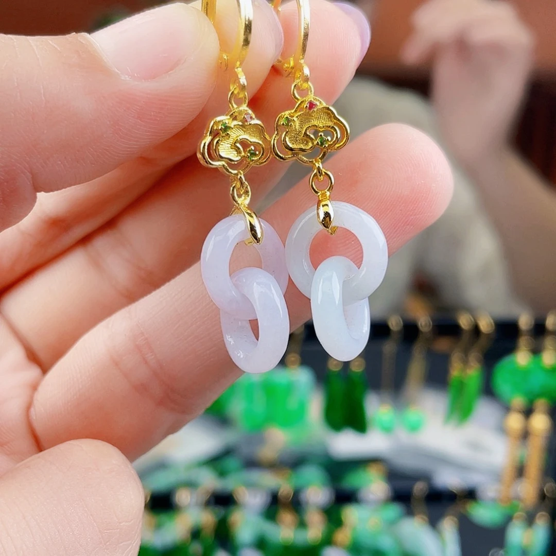 翡翠未镶嵌耳饰饰品