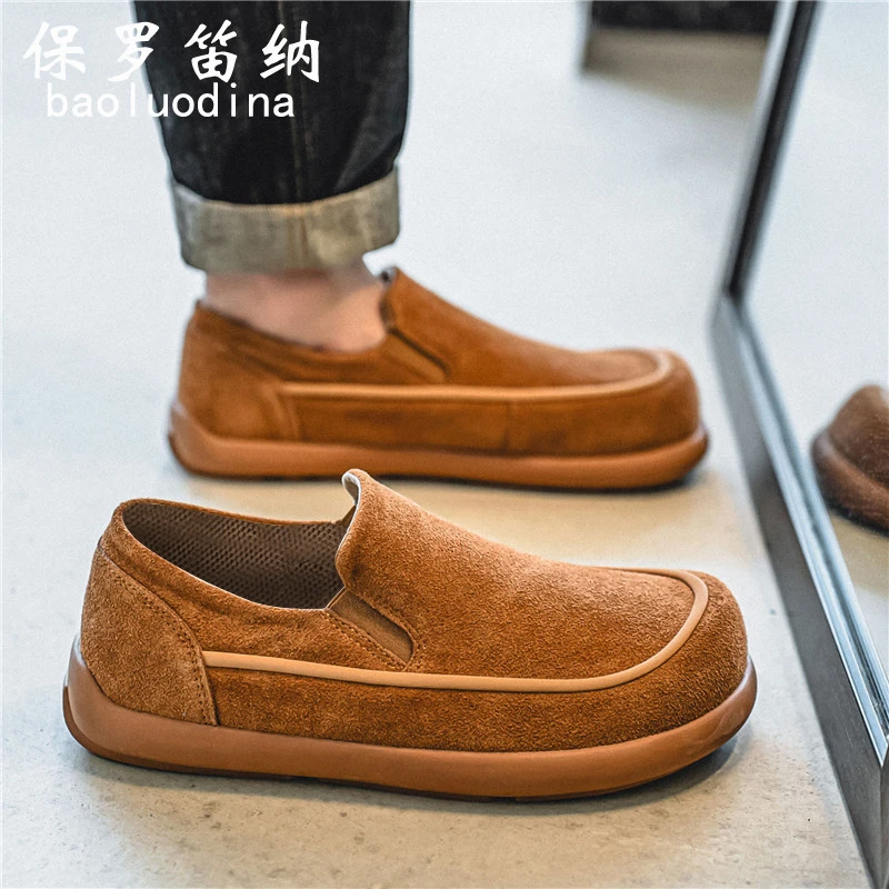 保罗笛纳勃肯鞋男款夏季软底复古运动休闲鞋男士懒人一脚蹬豆豆鞋