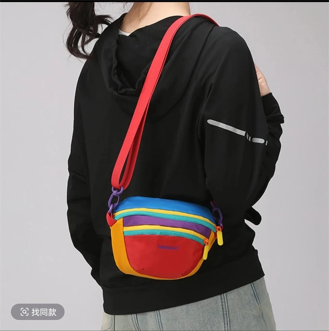 多巴胺2025四季爆款包通勤腰包斜挎式潮流拼色单肩包小挎包手机包