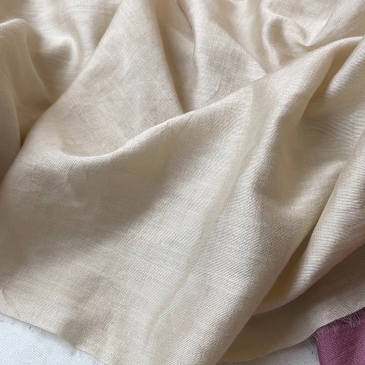 杏色棉麻1米。