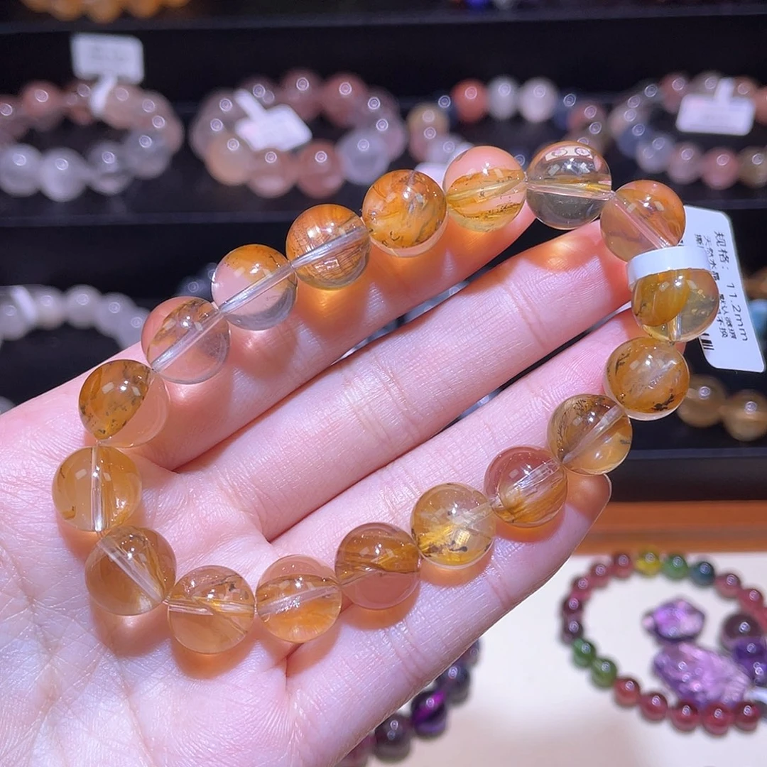 水晶手链未镶嵌浇花手链，晶体通透11.2