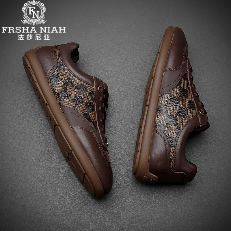 法莎尼亚男鞋一脚蹬时尚休闲百搭轻奢皮鞋男潮流舒适透气软底板鞋